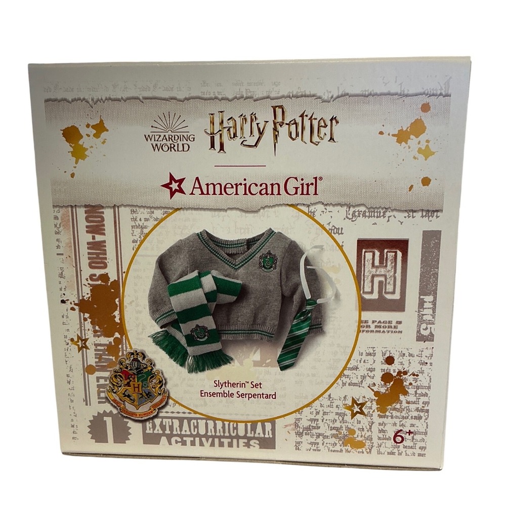 American Girl Harry Potter Slytherin Set Doll Clothes Sweater Scarf Tie HLH33